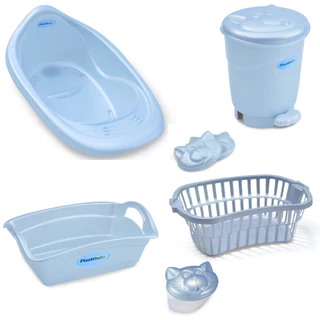 KIT BACIA BEBE INFANTIL ADOLETA + LIXEIRA + BALDE 13 LITROS + PORTA CHUPETA + SABONETEIRA - Rosa/ Neutro em Oferta na Shopee