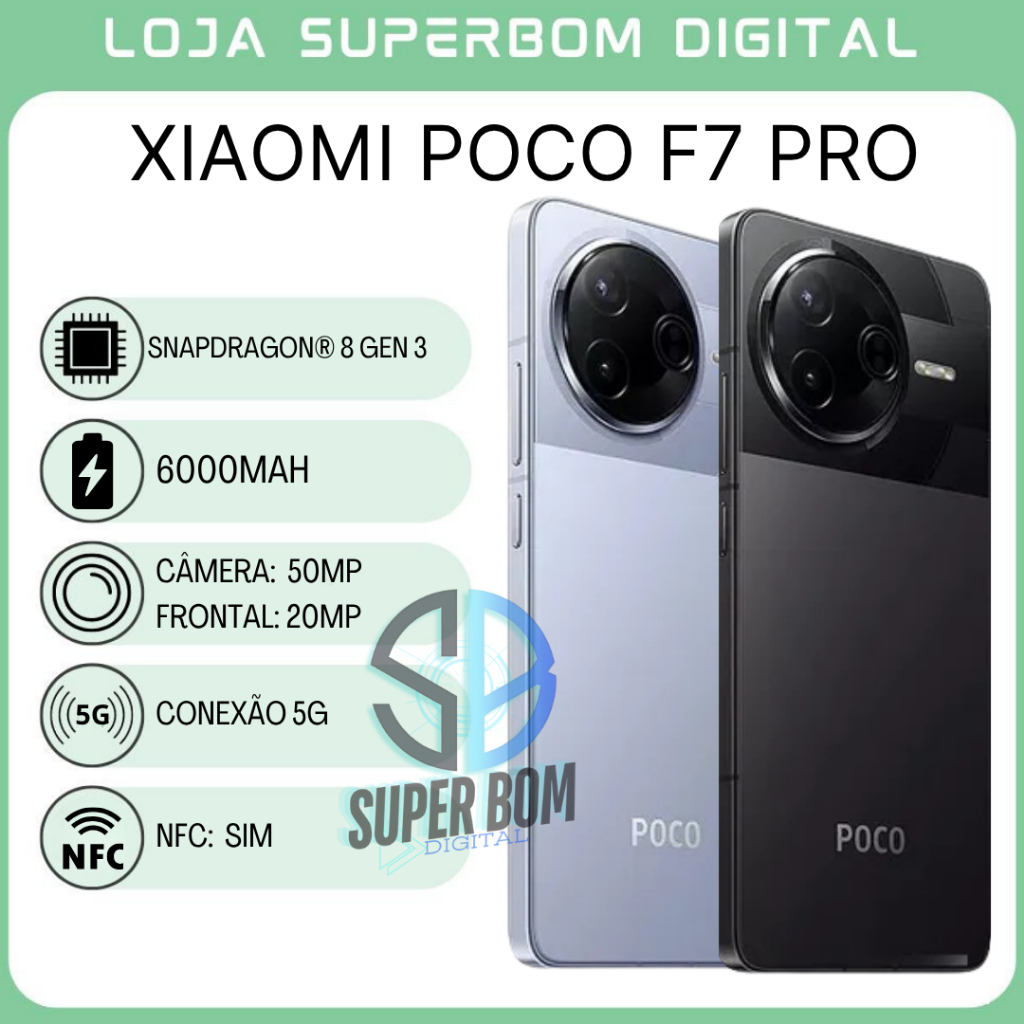 Xiaomi POCO F7 PRO 5G 256+12GB RAM OU 512GB+12GB RAM, Processador