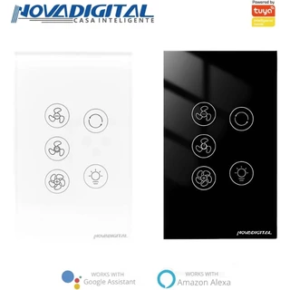 Interruptor Inteligente WiFi Novadigital para Ventilador de Teto Função Exaustor Alexa Google e App
