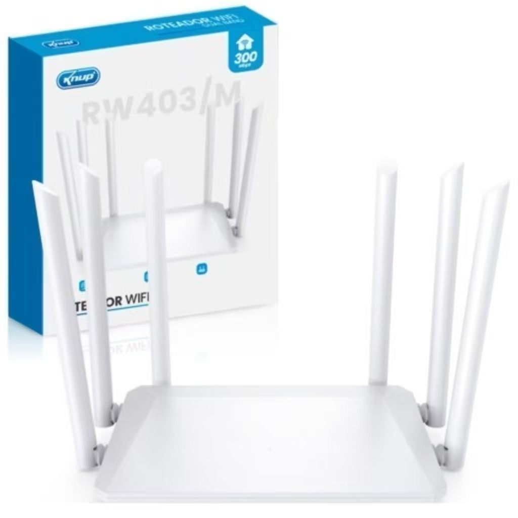Roteador Wifi 2.4GHz 300mbps com 6 Antenas KNUP - KP-RW403/M Original