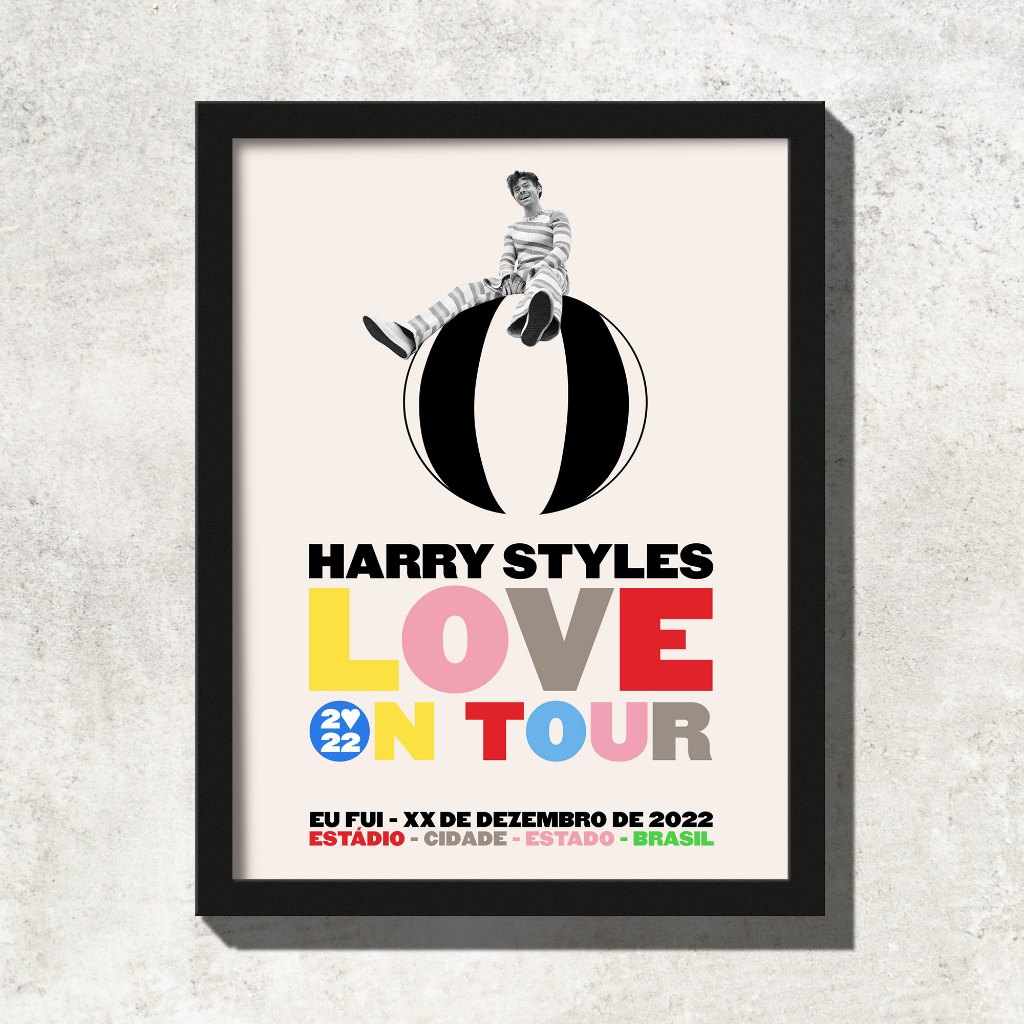 Quadro - EU FUI - Harry Styles - Love On Tour 2022 - 34x44cm