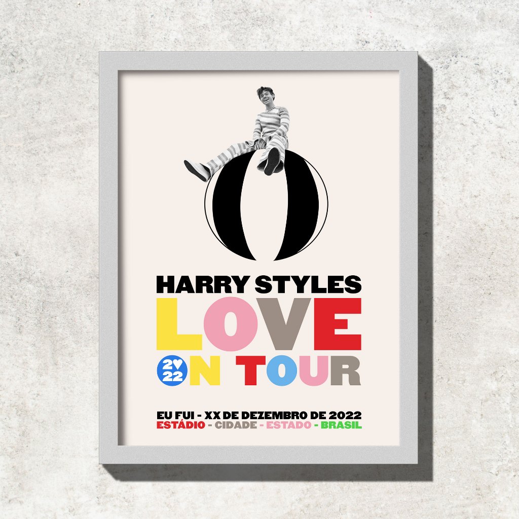 Quadro - EU FUI - Harry Styles - Love On Tour 2022 - 34x44cm