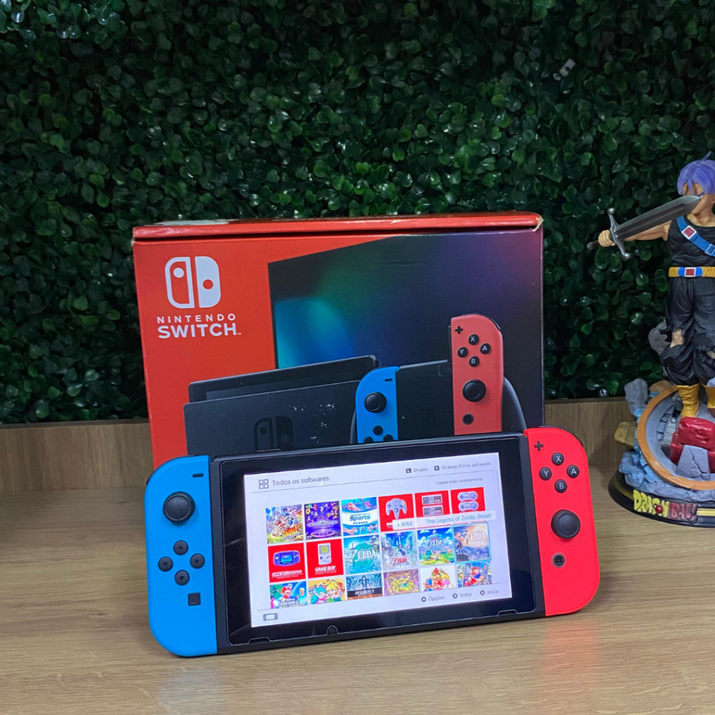 Nintendo Switch V2 Desbloqueado Sd 256gbs - 80 jogos - Zelda Tears