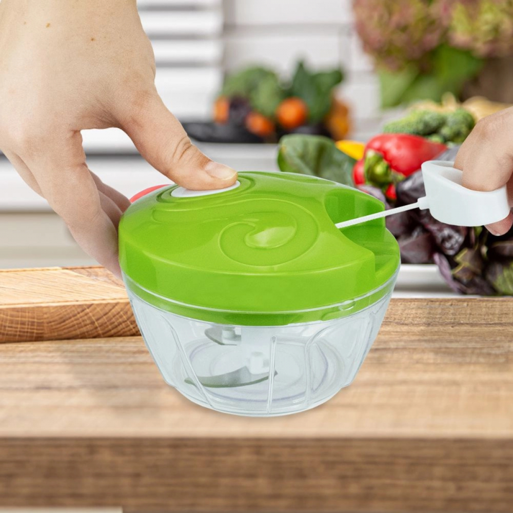 Mini Processador E Triturador De Alimentos Manual 3 Laminas Portátil