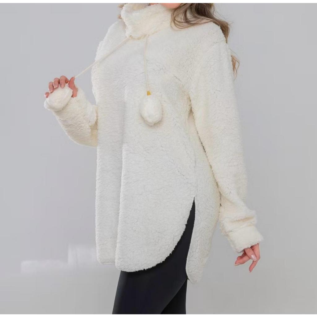 Casaco Teddy Sherpa Com PomPom Poncho Vest Leg Ted Pelinho