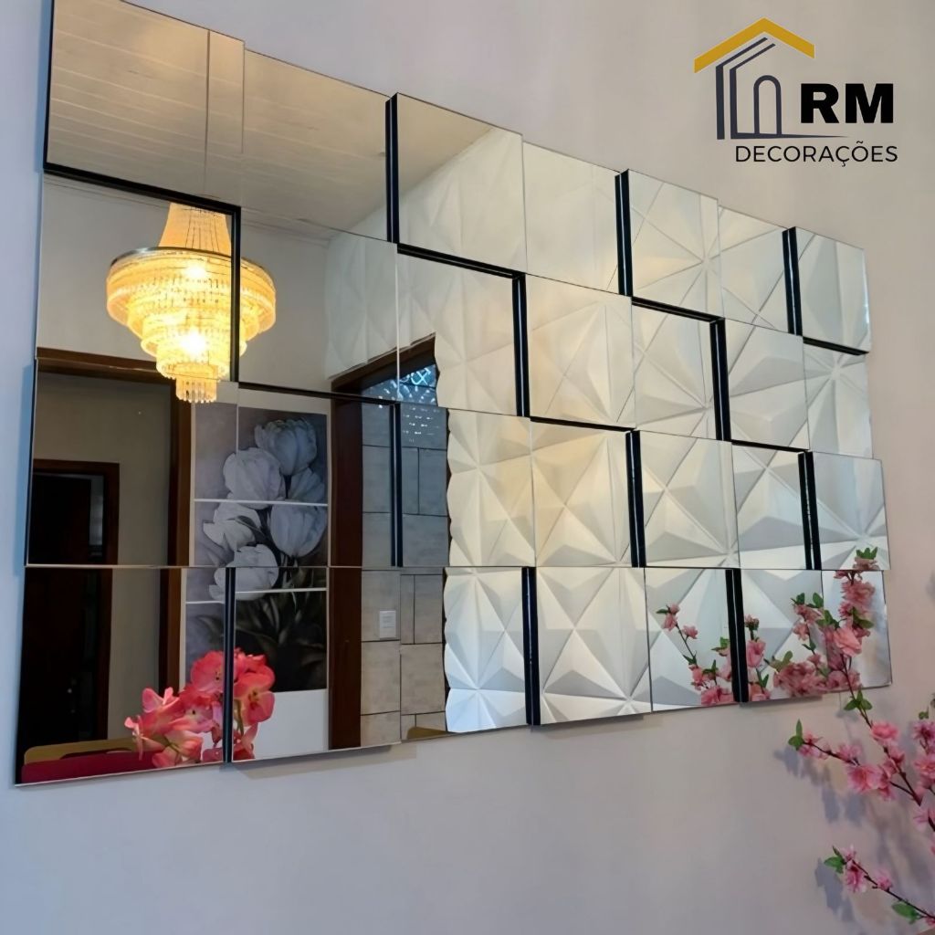 ENVIO FULL ESPELHO 3D 15X15 LIVERPOOL GRANDE DECORATIVO SALA QUARTO ESCRITORIO