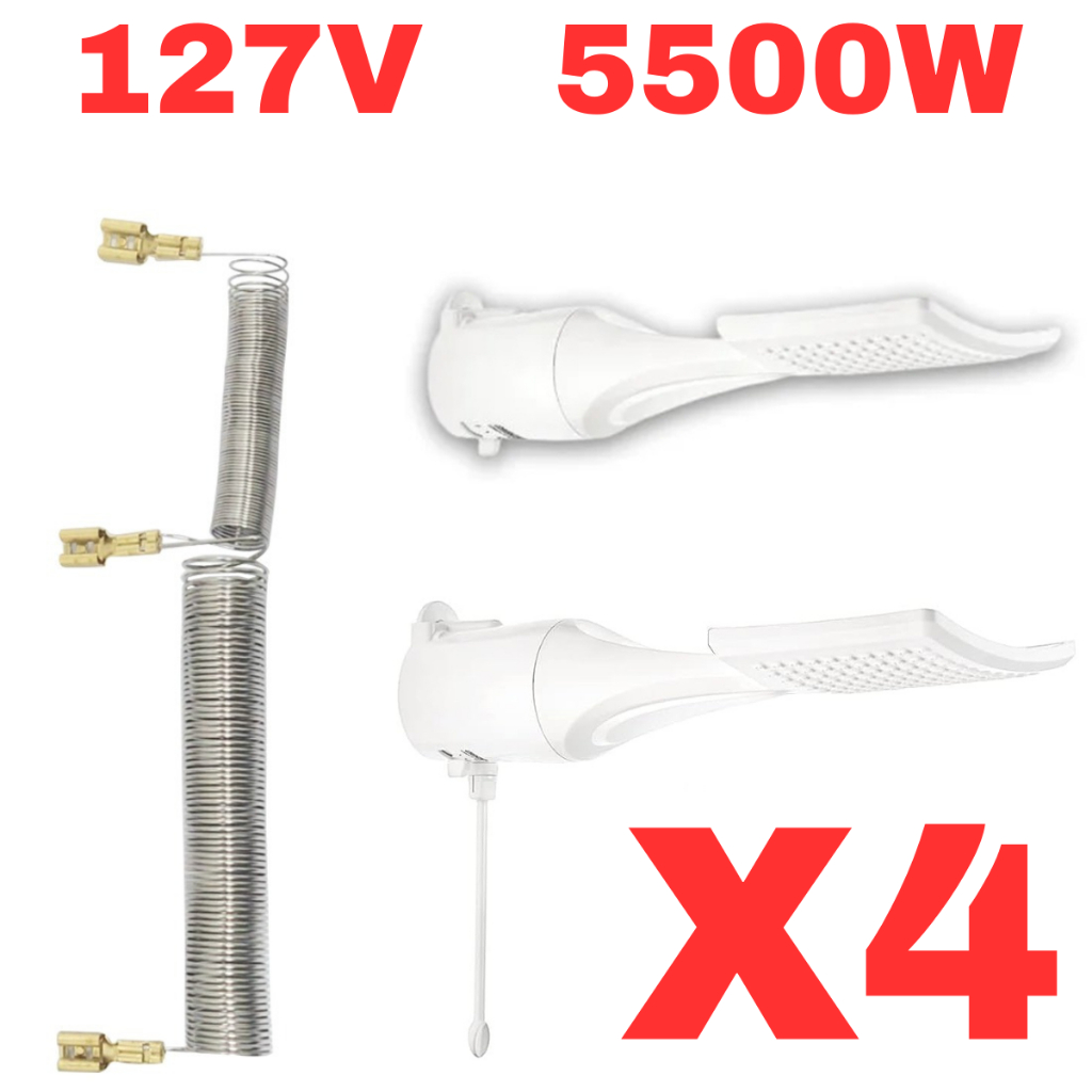 Kit 04 Resistência Loren Shower Ultra Chuveiro Lorenzetti 5500w 127v