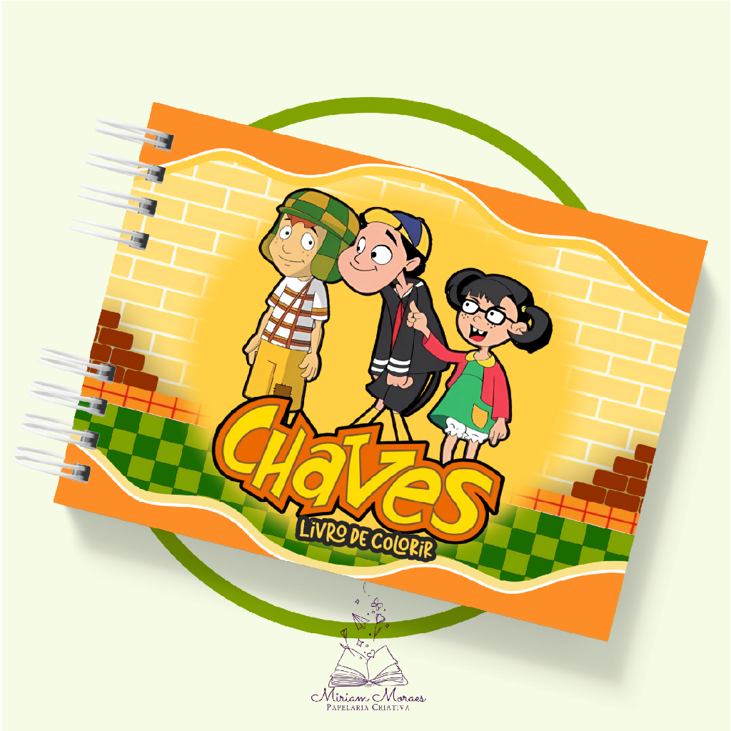 Livro de Colorir - CHAVES - 50 folhas 180g Capa Dura A5 Bobbie Goods ...