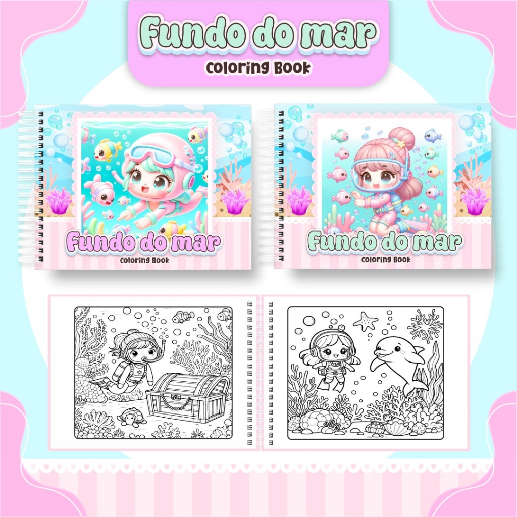 Livro de Colorir Fundo do Mar - Estilo Bobbie Goods | Shopee Brasil