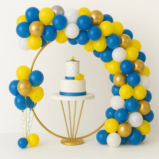 Kit 175 Balões Amarelo Branco Azul Liso Dourado Cromado Bexiga Balão Artigo de Festa Aniversário