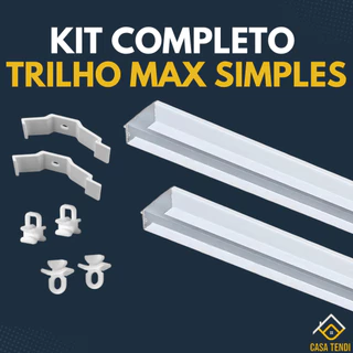 Kit Trilho Suíço Simples Max Alumínio Deslizante Presilha Terminal 1m/1,5m/2m/2,5m/3m/3,5m/4m/5m/6m