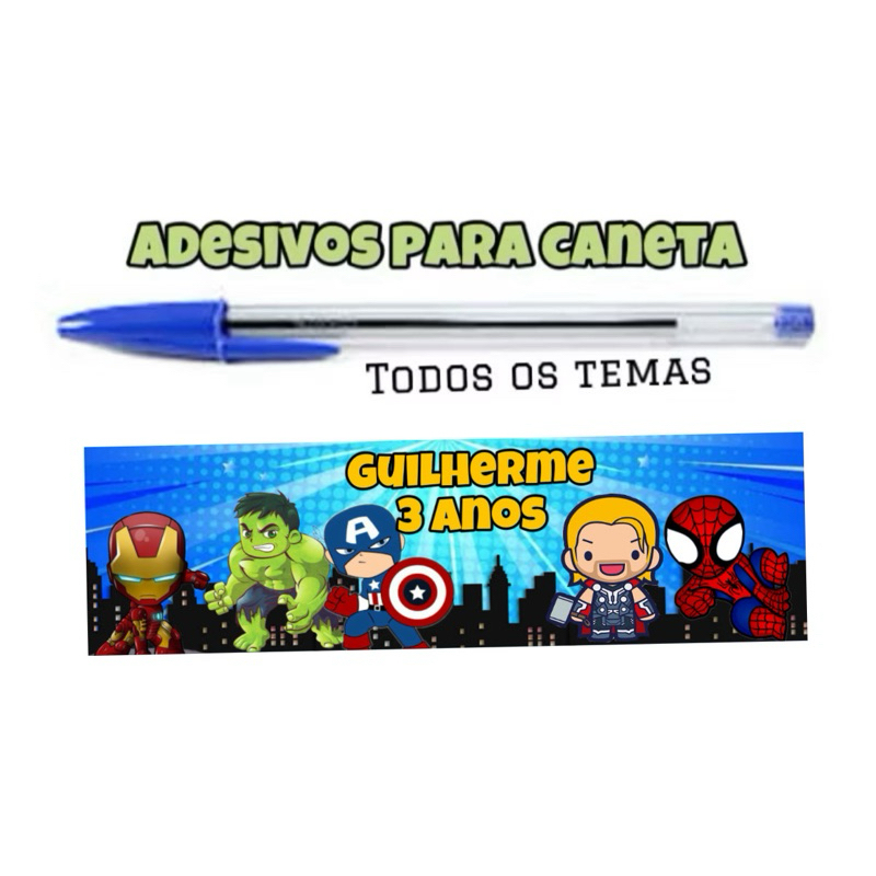 Kit adesivo para canetas (personalizados) TODOS OS TEMAS | Shopee Brasil