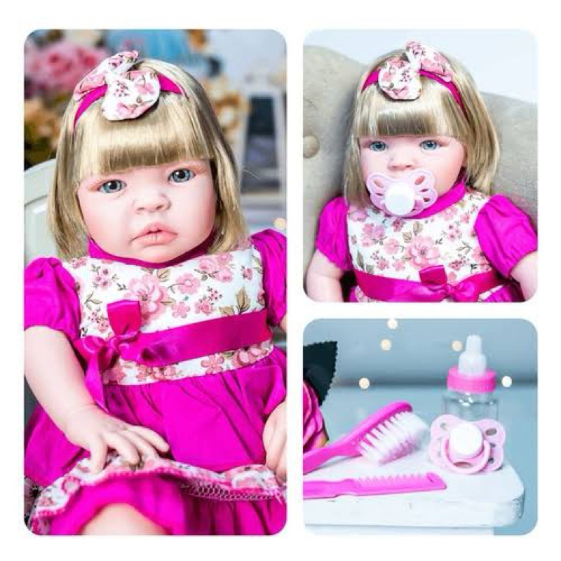 Bebe Reborn Silicone Realista Reborn Boneca Renascida 55CM/60CM Silicone Macio Bebê Realista-Brinquedo Para Meninas