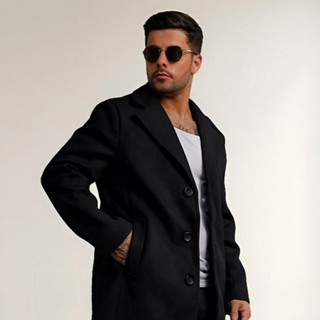 Sobretudo De Lan Batida Masculino Casaco Premium De Luxo Frio E Inverno ...