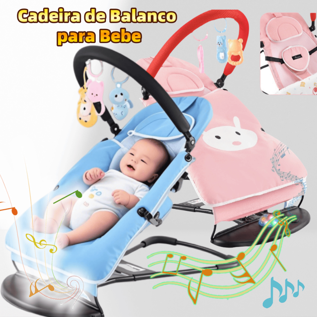 MEDOOSI Cadeira de balanço para bebê Ajustável Rocker com brinquedo ...
