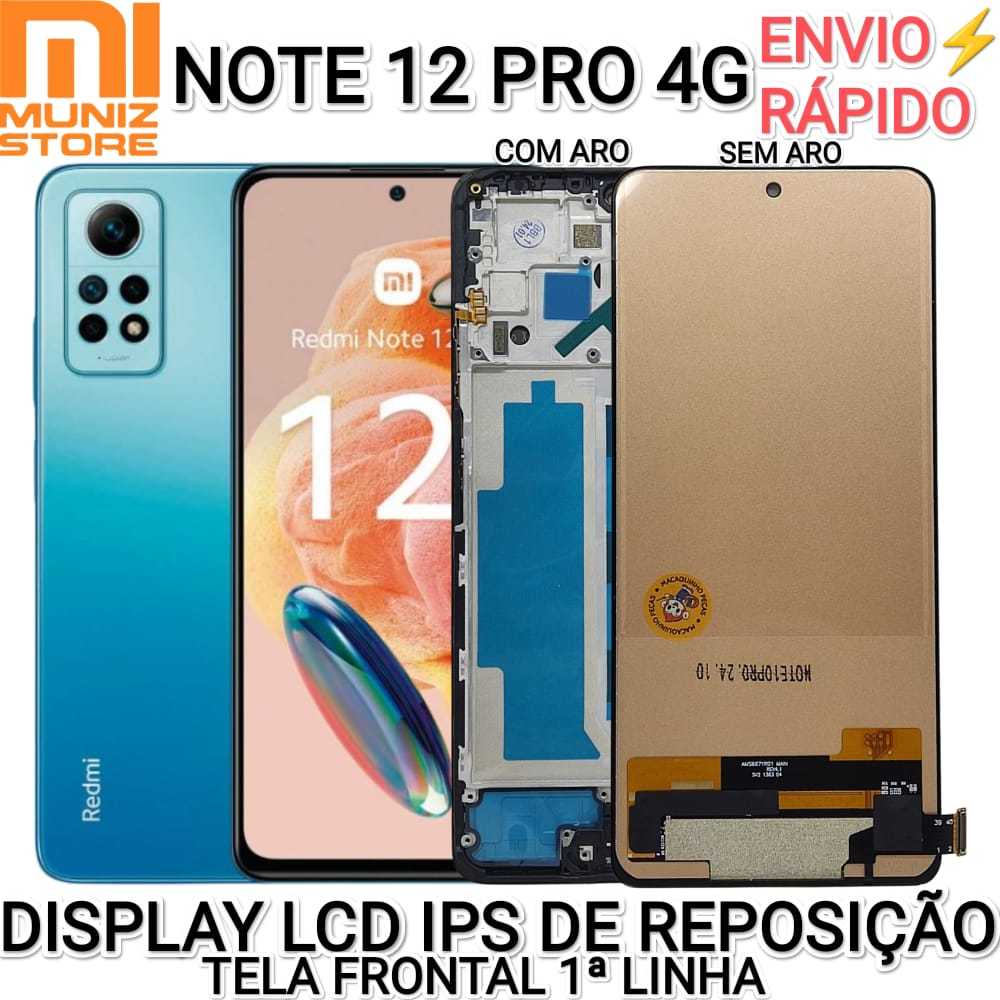 Display Tela Redmi Note 12 Pro 4G 1°Linha Nacional Ecrã LCD IPS C/Aro S ...