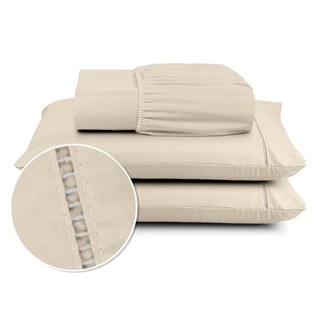 Jogo Lençol 02 e 03 Peças Ponto Palito  400 Fios Berço Solteiro Casal Queen King Hipercal em Oferta na Shopee