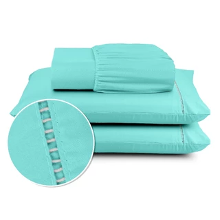 Jogo de Cama Lençol Berço Solteiro Casal Queen King 400 fios Micropercal Ponto Palito 02 e 03 Peças em Oferta na Shopee