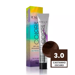 Knut Colors Coloração Capilar 50g Cor 3.0 Castanho Escuro em Oferta na Shopee