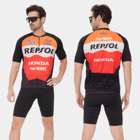 Kit Conjunto Ciclismo Masculino Camisa Bermuda Gel Slim Camiseta Manga Curta Short Respirável — foto 2 de 4