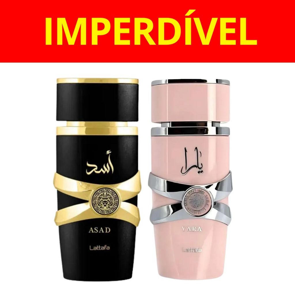 2 KIT COM PERFUME ÁRABE ASAD LATTAFA 100 ML E YARA ROSA 100 ML | Shopee ...