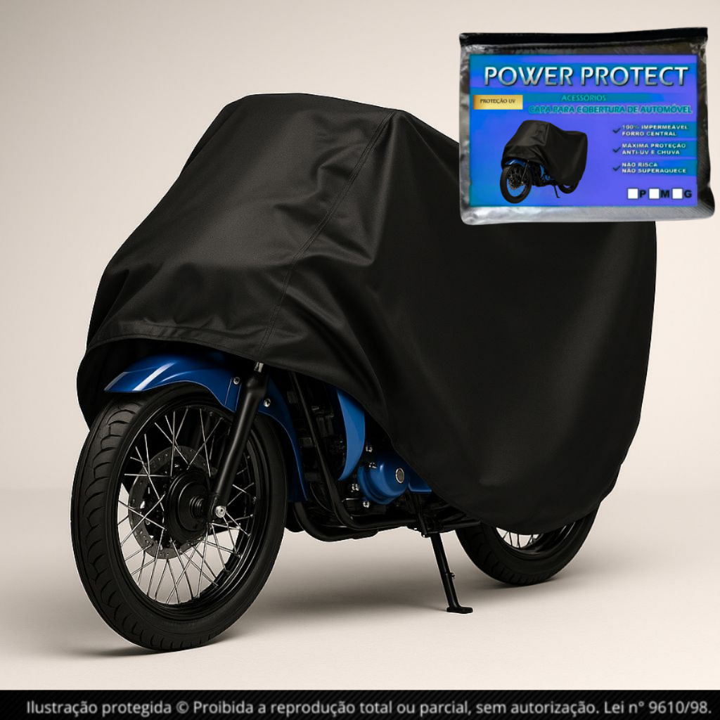 Capa Para Cobrir Moto 100% Couro Impermeável Forrada Protege Contra Sol ...