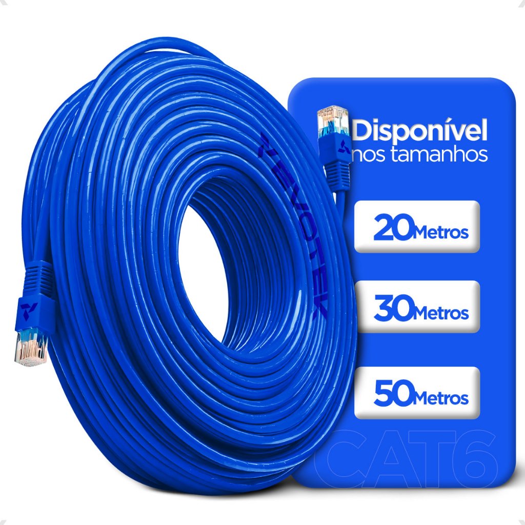 Cabo de Rede CAT6 RJ45 1000Mbps Alta Performance para Internet Rápida