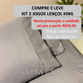 Kit 02 Jogos de Cama King Size 03 Peças 400 Fios Roupa de Cama Lençol King Micropercal Ponto Palito em Oferta na Shopee