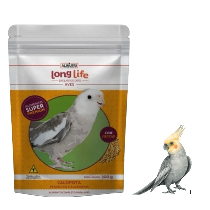 Ração Para Calopsita Extrusada com Frutas Long Life 300 gr | Shopee Brasil