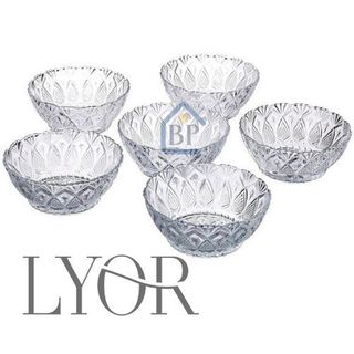 LYOR - Jogo com 6 ou 12 Taças de Vidro Para Sobremesa