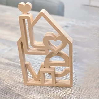 Placa Decorativa LOVE - Decoração Moderna, Romântica e Criativa, Para Sala, Quarto, Estantes, Lojas, Nichos