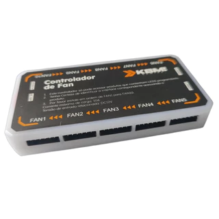 CONTROLADORA DE FAN RGB KBM! GAMING, 5V, 6 PINOS, COM LED E CONTROLE REMOTO - KGAS002PT