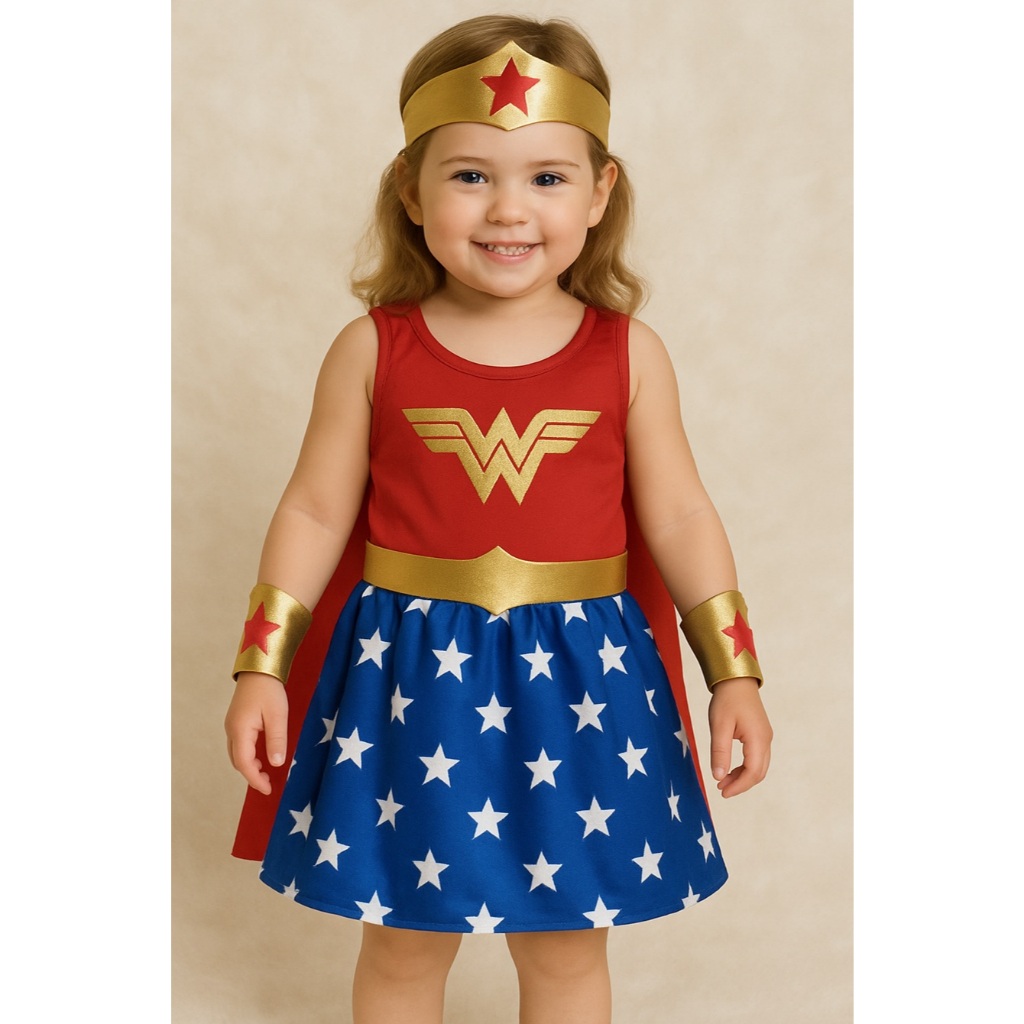 FANTASIA INFANTIL MULHER MARAVILHA MENINA CARNAVAL FESTAS Shopee