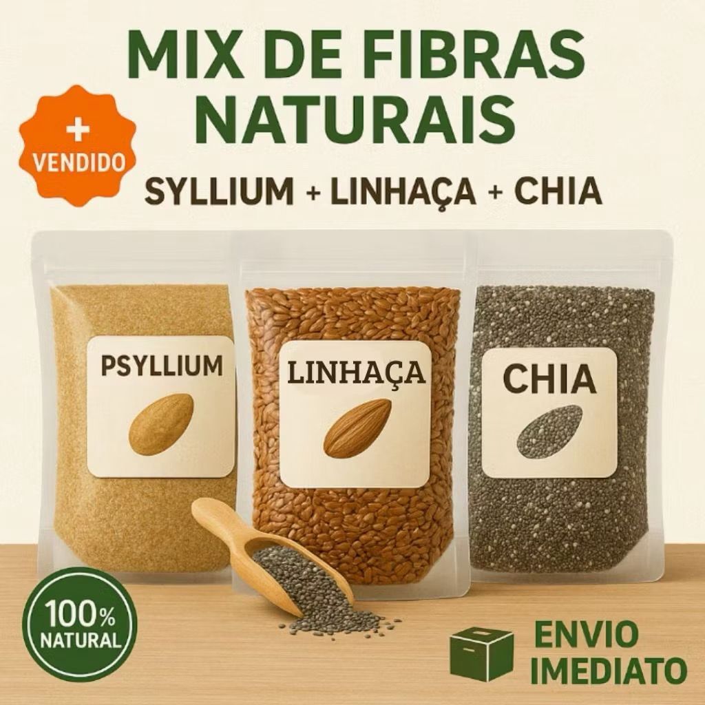 Mix de Sementes Chia + Linhaça + Psyllium Fibras Low Carb | Shopee Brasil