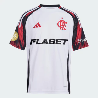 Manto Flamengo Jogo 2 Adidas 2025 – Com Patch + Kit Patrocínio do Mundial