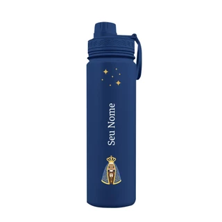 Garrafa Térmica Fresh Com Alça Personalizada Nossa Senhora Aparecida Com Nome