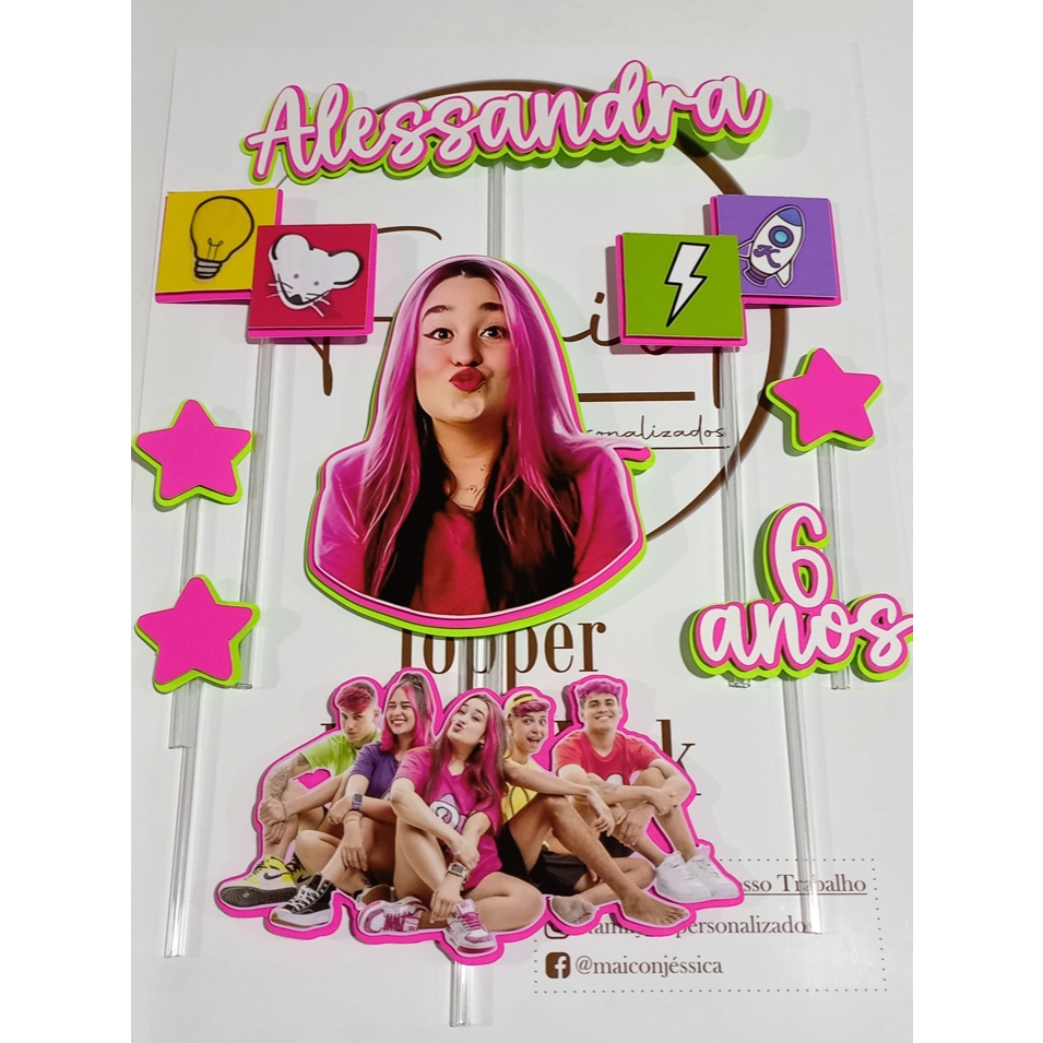 Topper Emilly Vick - Os Rosas - Topo de Bolo - Em Camadas - 3D | Shopee ...