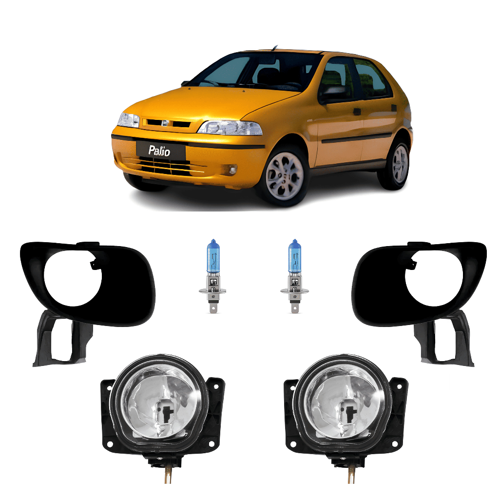 Kit Par Farol Milha Palio 2001 A 2003 C/ Suporte E Lâmpadas | Shopee Brasil