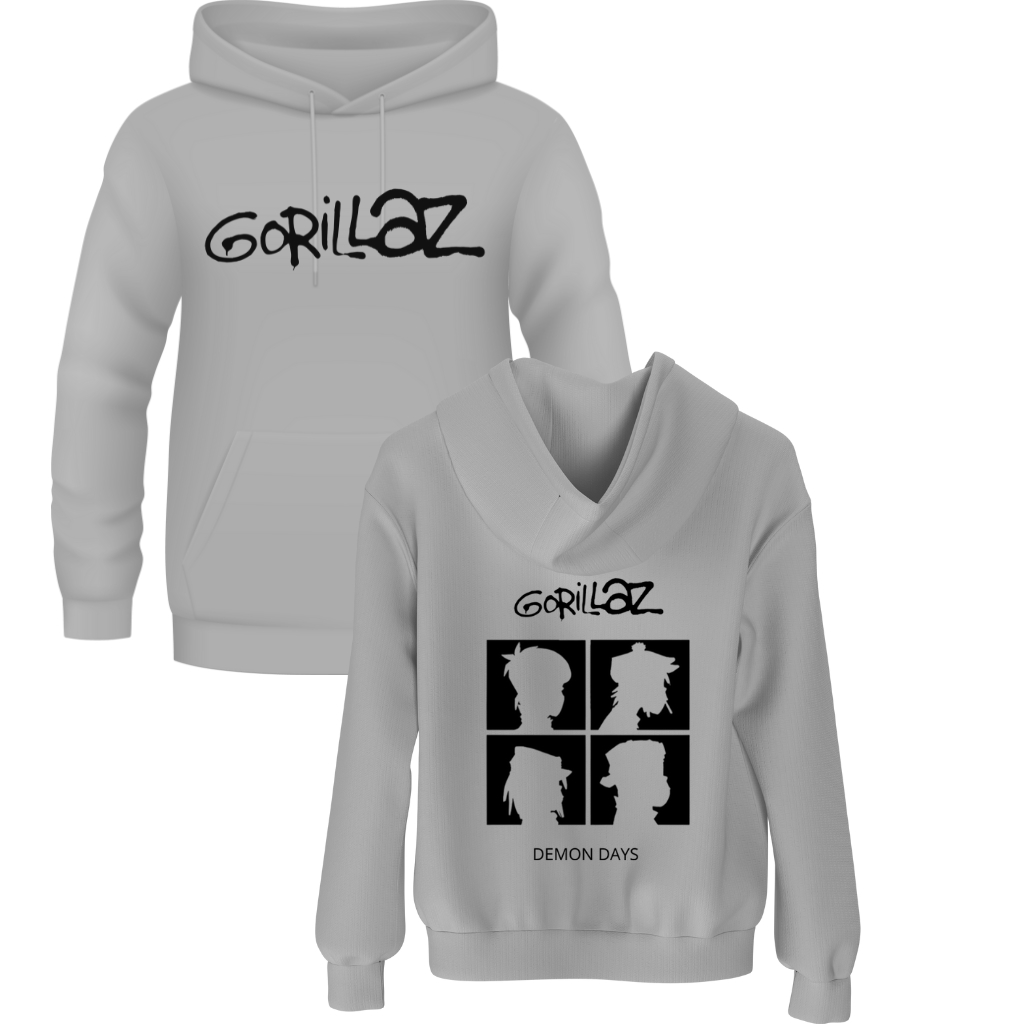 Moletom Banda Gorillaz Frente E Costas Modelo Canguru Flanelado