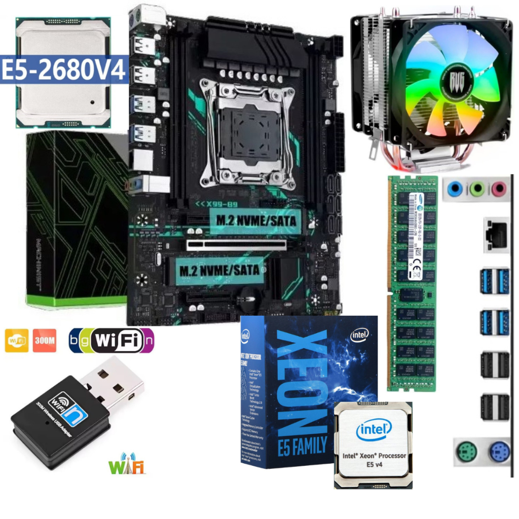 Kit Gamer Placa Mãe Intel + 32 GB Memoria + Processador CPU Xeon