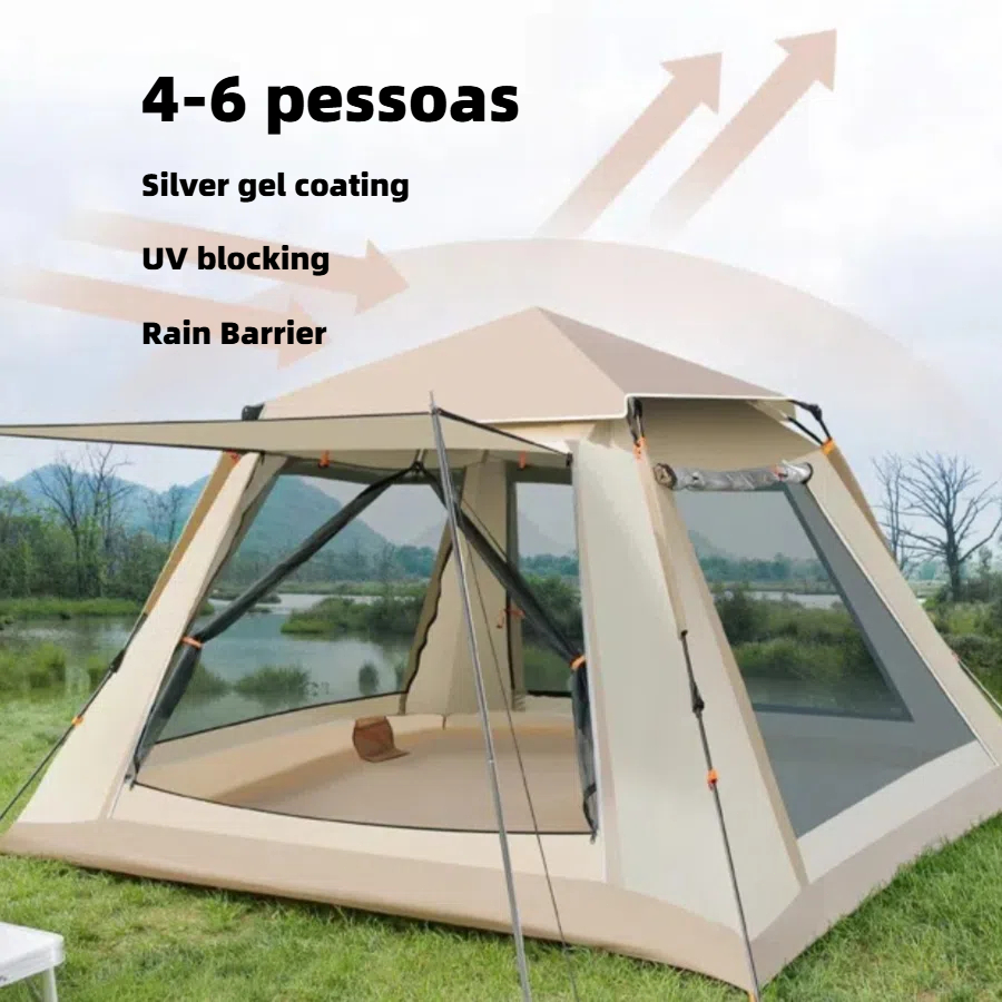 Barraca Camping Acampamento5-6 Pessoas Grande Varanda 240*240*155CM ...