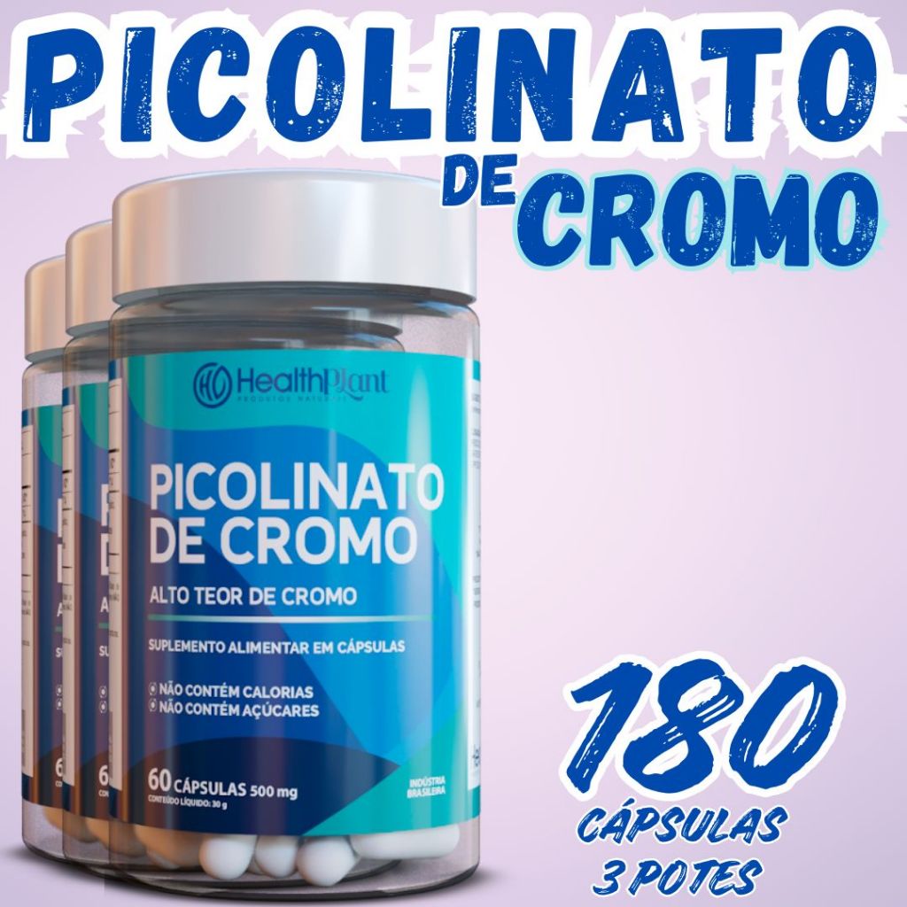 Picolinato de Cromo Controle da Glicose Original 60 caps 500 mg ...
