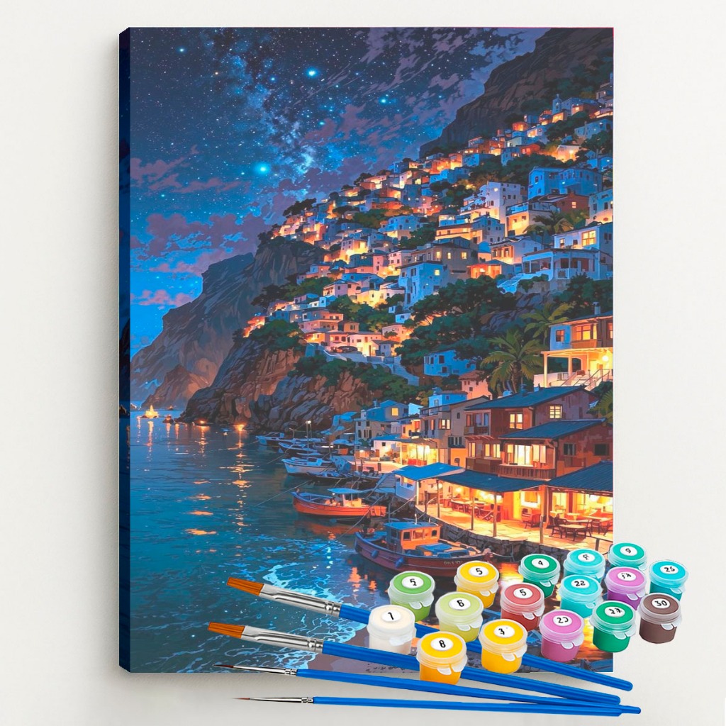 YEESAM ART Pittura A Numeri: Mar Aquila 40x50cm Su Tela Di Lino - Kit Fai Da Te Per Adulti E Bambini