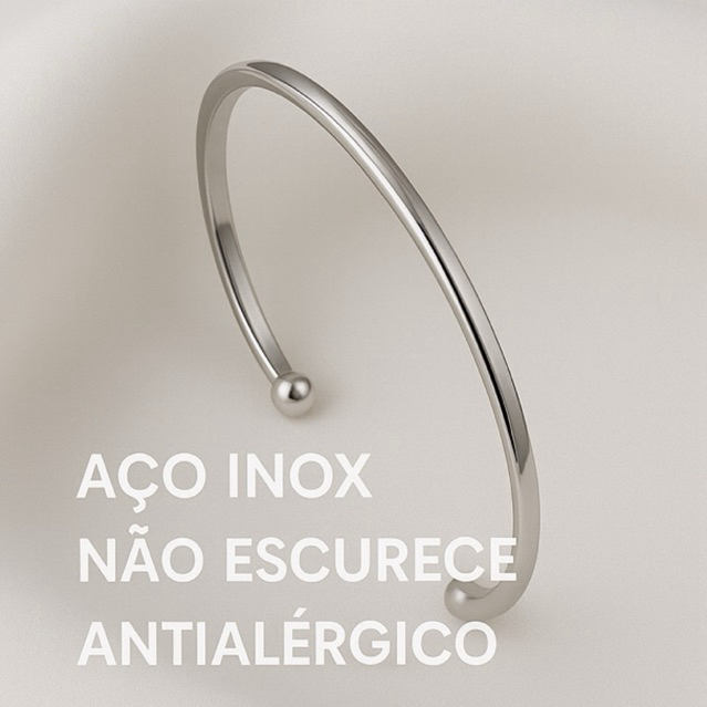 Bracelete Minimalista Luxo Unissex em Aço Cirúrgico – Regulável, À Prova d’Água, Não Dá Alergia