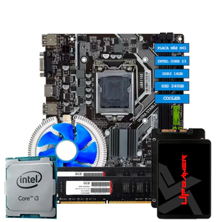 Kit Upgrade INTEL CORE I3 Placa Mãe H61 1155 Memória 8gb ou 16GB Ddr3 1600 Mhz Cooler SSD NVME M2