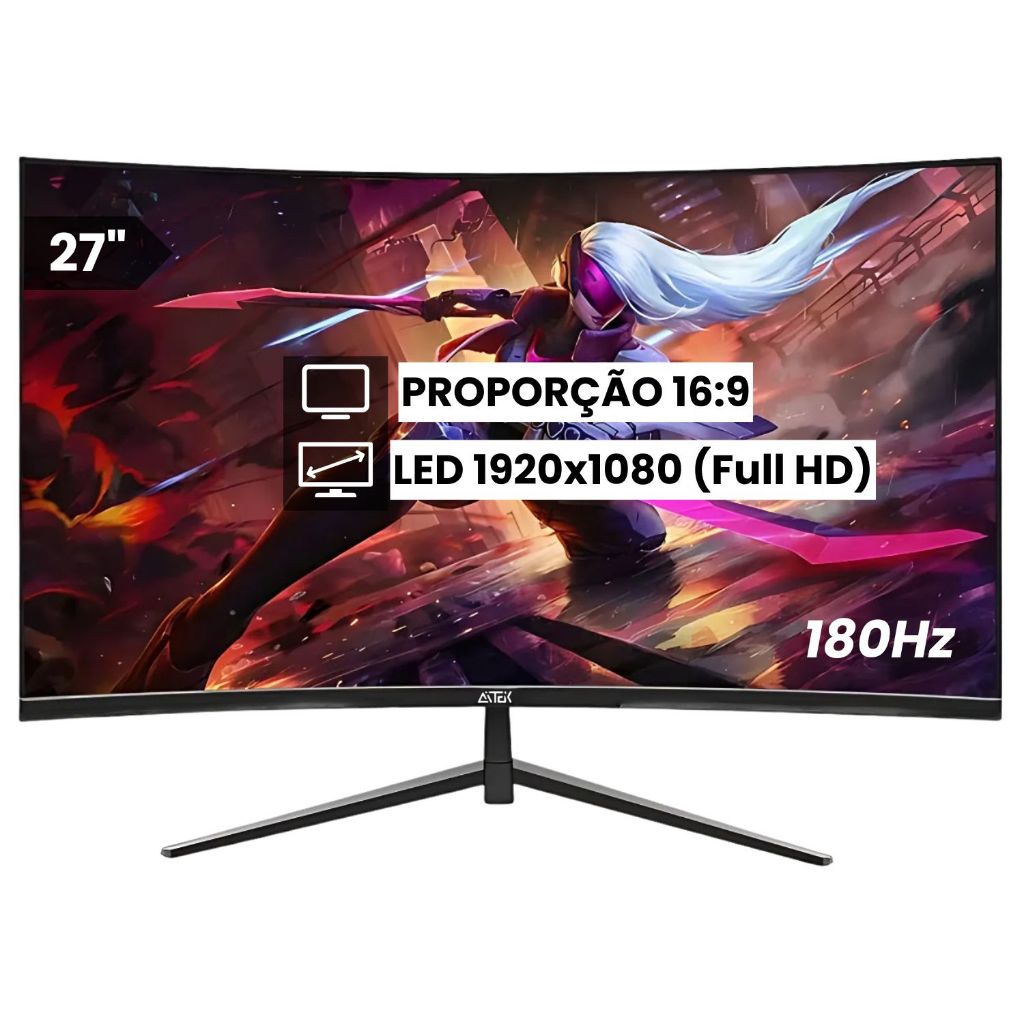 Monitor Curvo Gamer LCD 27