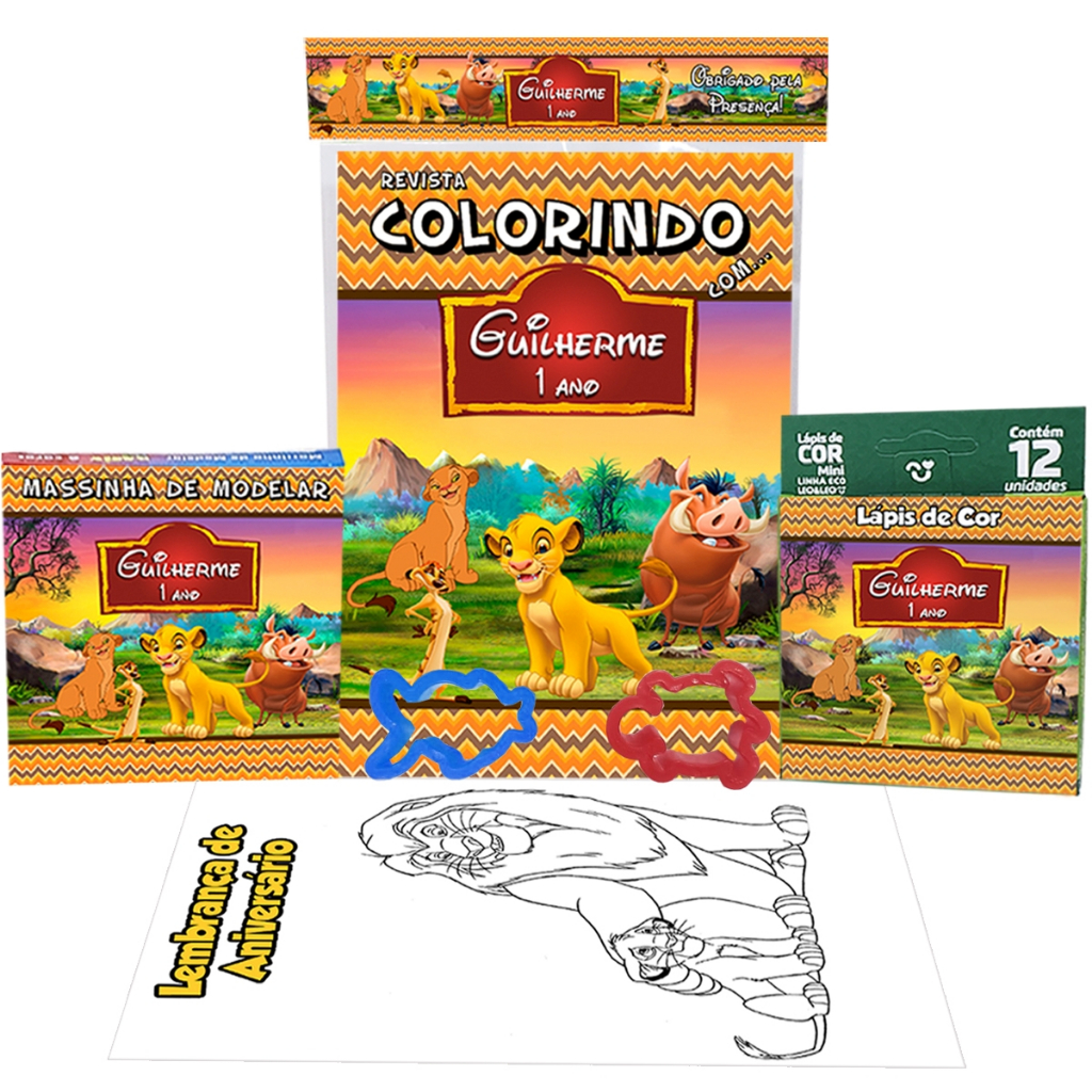 5 Kit Livrinho de Colorir com Lápis De Cor com Massinha de Modelar e ...