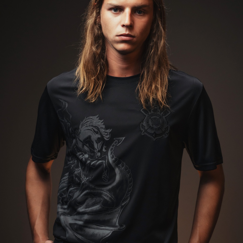 Camisa Corinthians São Jorge Preta Masculina