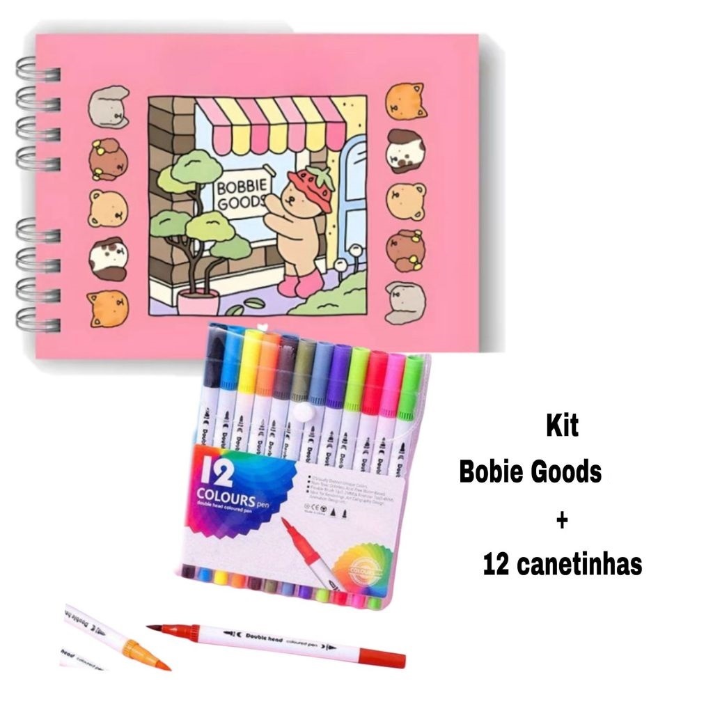 Livro Bob Goods Para Colorir Original 48 Folhas+12 Canetinhas Ponta ...