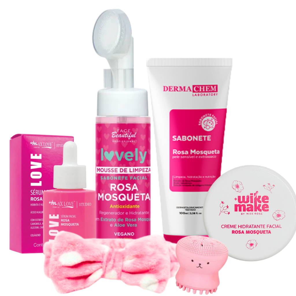 Kit Beyoung Básico Skincare e Make Dourado 3 Produtos em Promoção